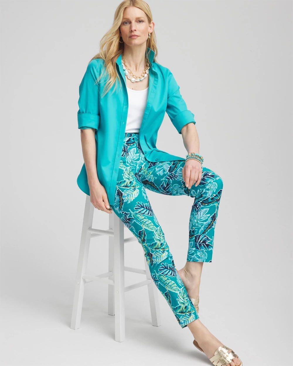 Brigitte™ Tropical Pull-On Ankle Pants | Chico's